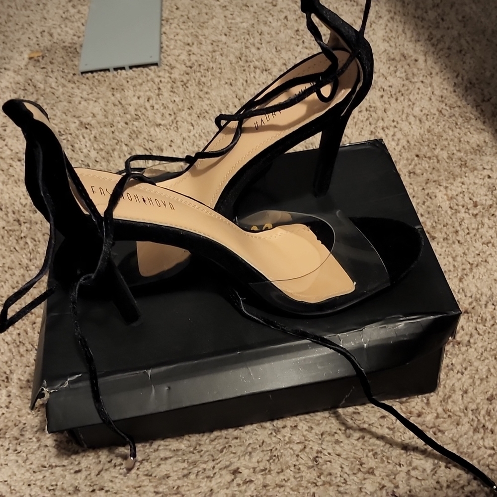 Lace up leg heels